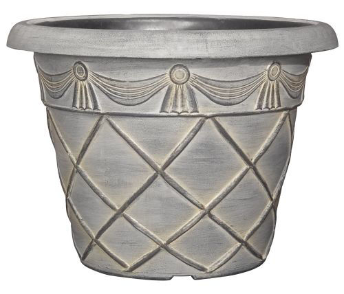 Tuscany Planter Roman Round 13.2" - Ebony Grey