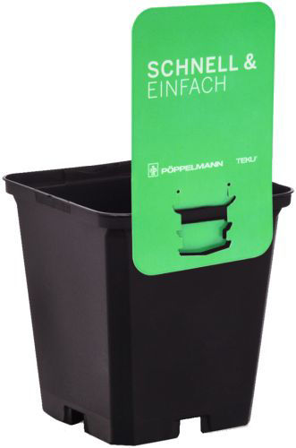 Teku MQD Square Pots Injection Moulded 9x9x9.5cm - Black