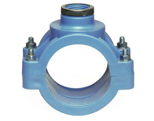 Pipe Saddle 16bar 50mm x 1"F - Blue