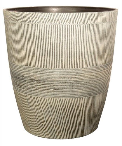 Sand Thatched Planter 14" - Ebony Grey